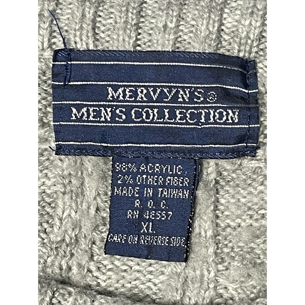 Vintage 90's Mervyn's Men's‎ Collection Fair Isle Cable Knit Sweater Size XL - Picture 4 of 6